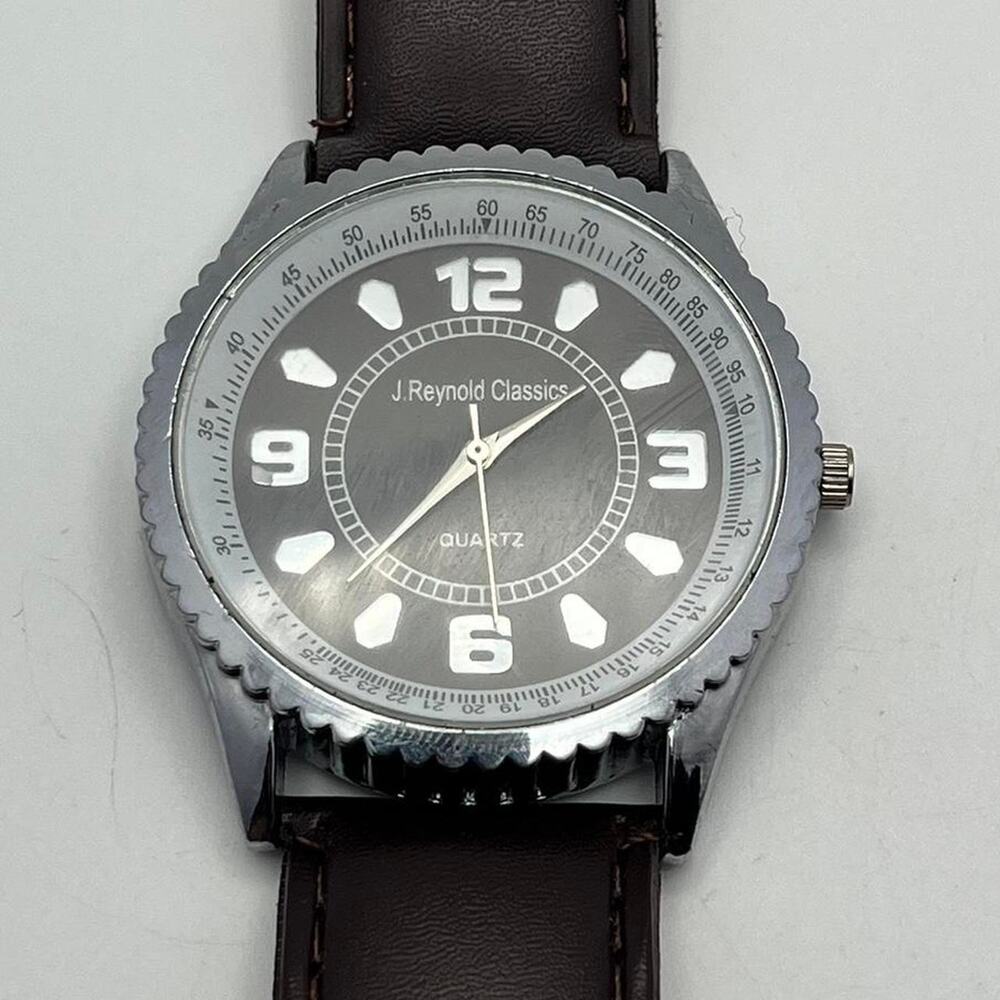 Silver brown watch